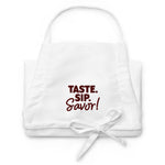 Taste Sip Savor Embroidered Apron